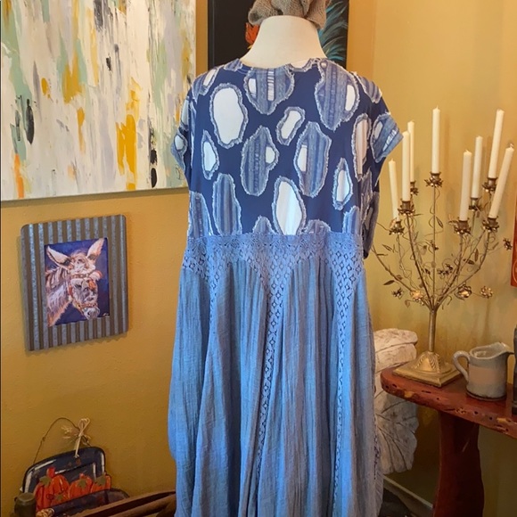 Copper Feather Design chambray/gauze kimono XL - Picture 4 of 4